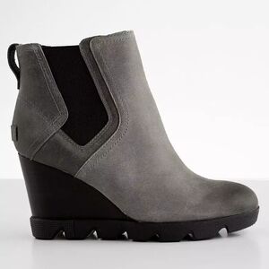 NIB Sorel Joan Uptown Chelsea Boots Gray Quarry Waterproof